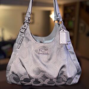 Coach Madison Op Art Embossed Signature Hobo